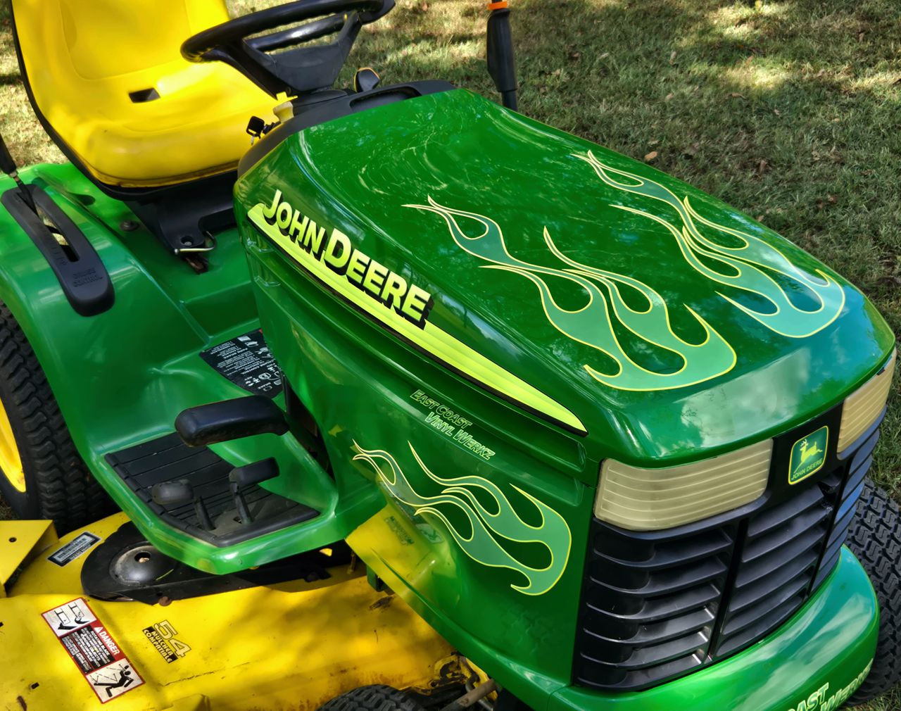 Lawn Mower / Garden tractor Flame Decals | 4pc Set | Hot Rod Flames