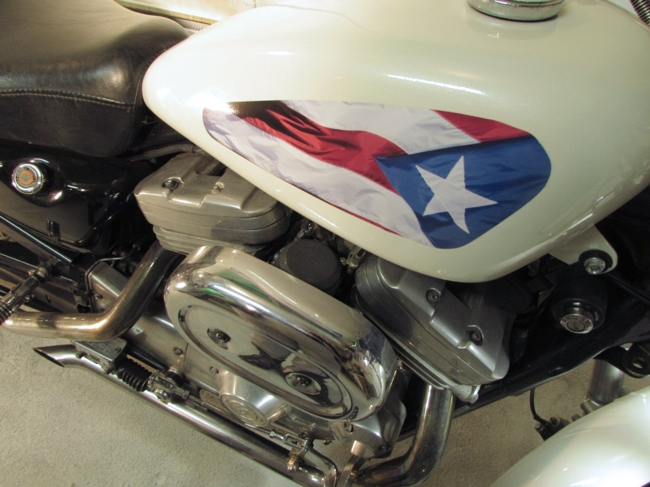 Puerto Rico flag decal on Harley Sportser