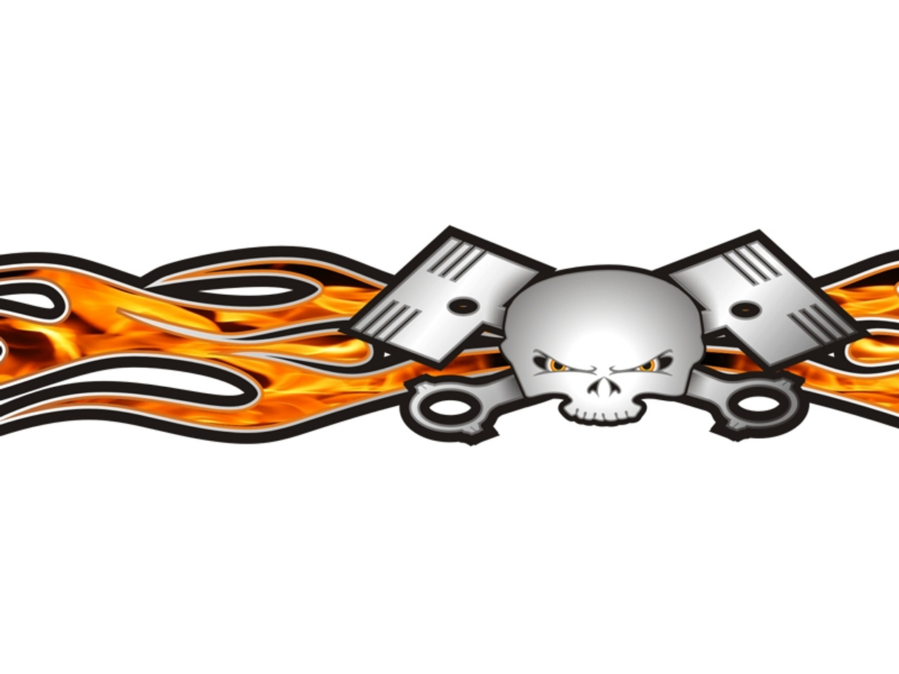 Windshield banner decal in true fire for hotrod cars and trucks