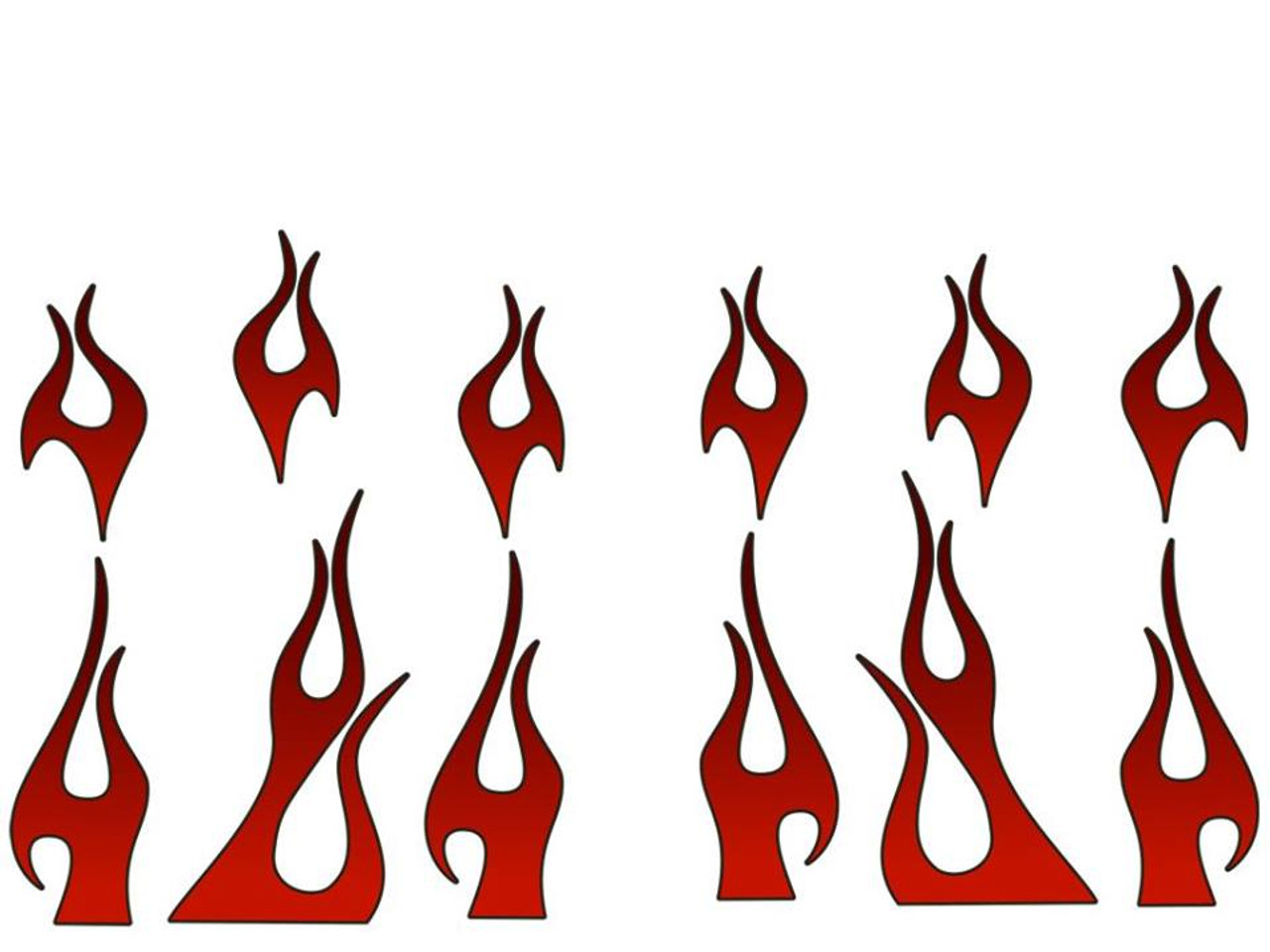 Southern Decalz Pair of Tribal Flames - Vinyl Decal Sticker - 12 x 5 -  Black