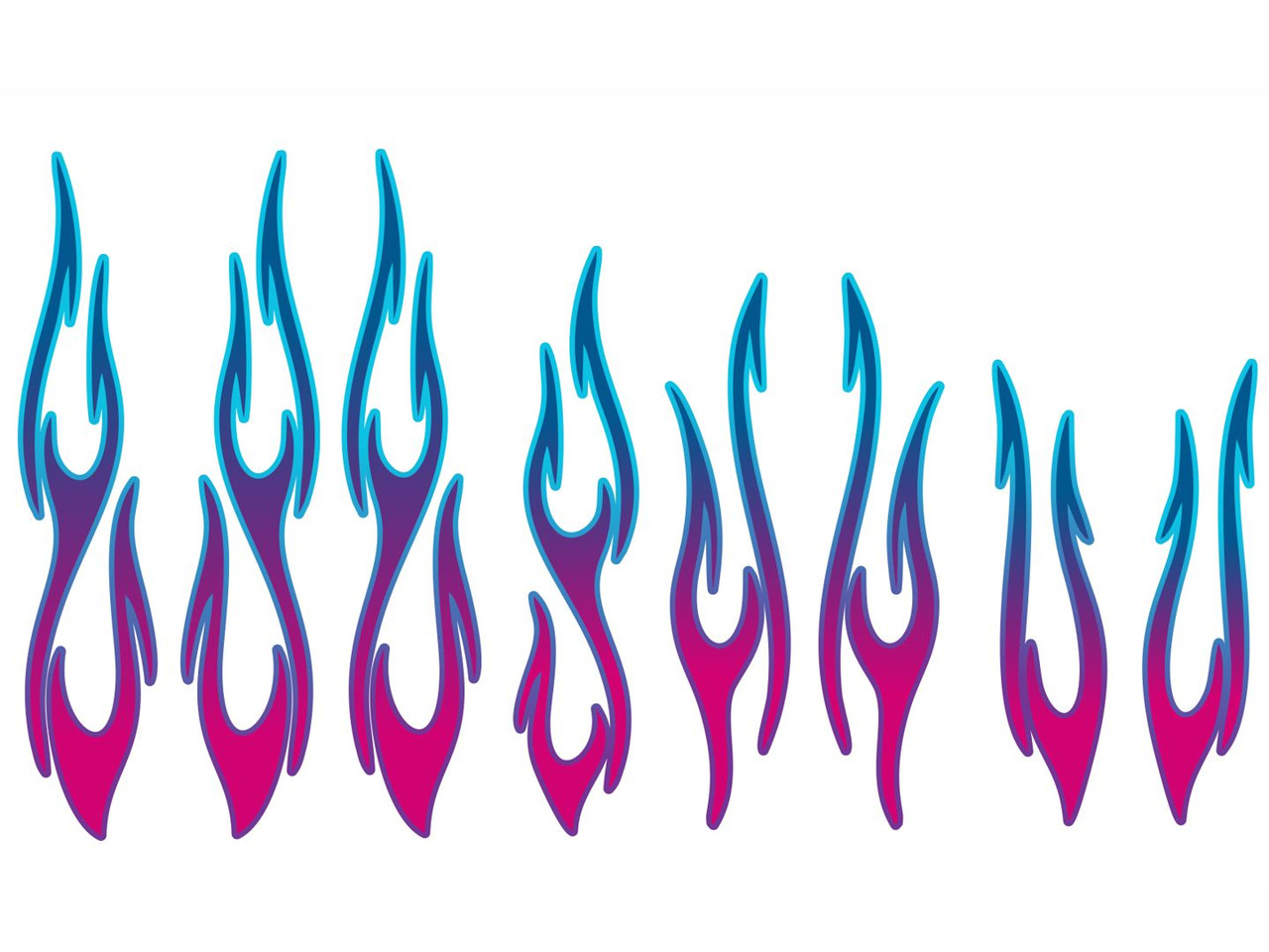 No. 8 Slash | motorcycle Flame Decals | Watermelon/Midnight | 8pc. set