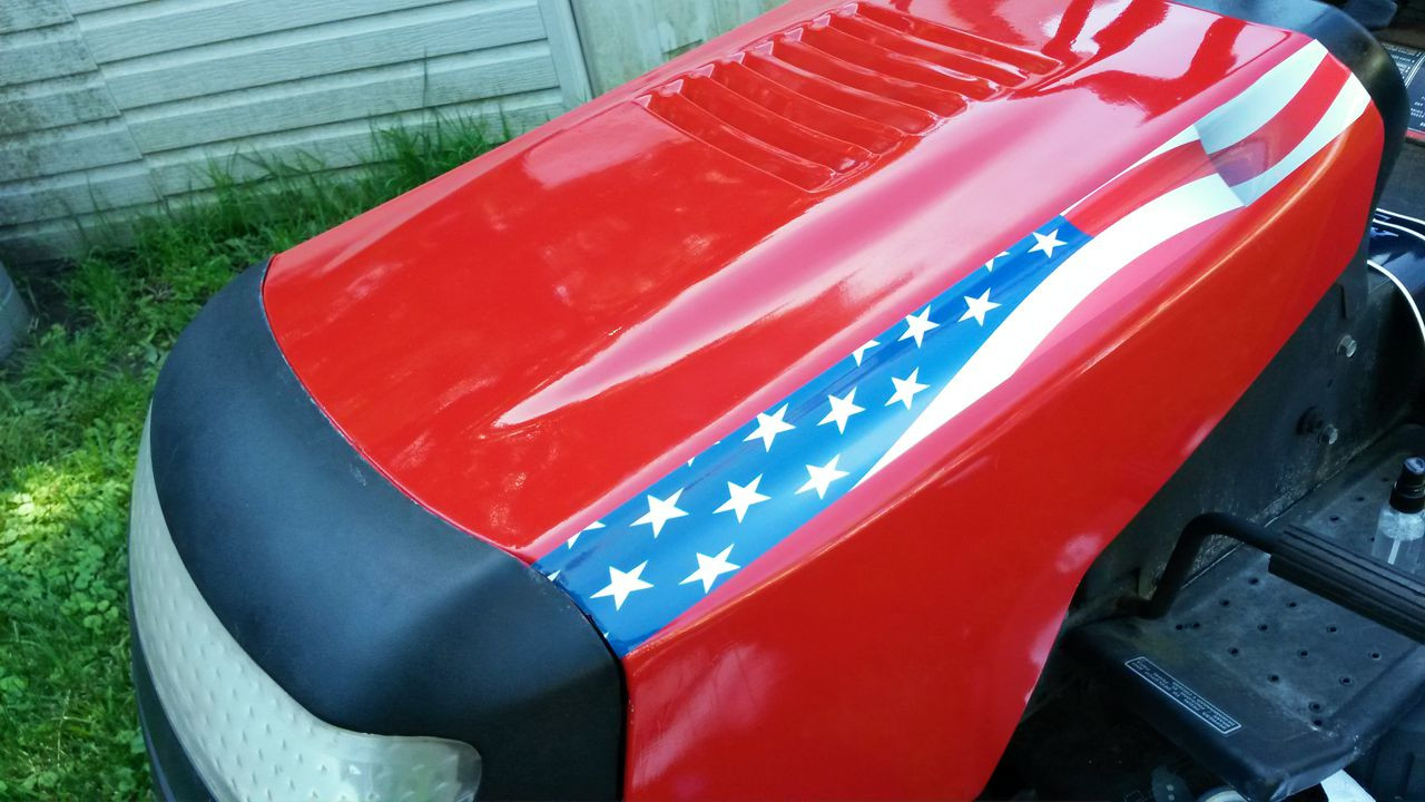 American Flag - Lawn Mower decals - Hood Stripes