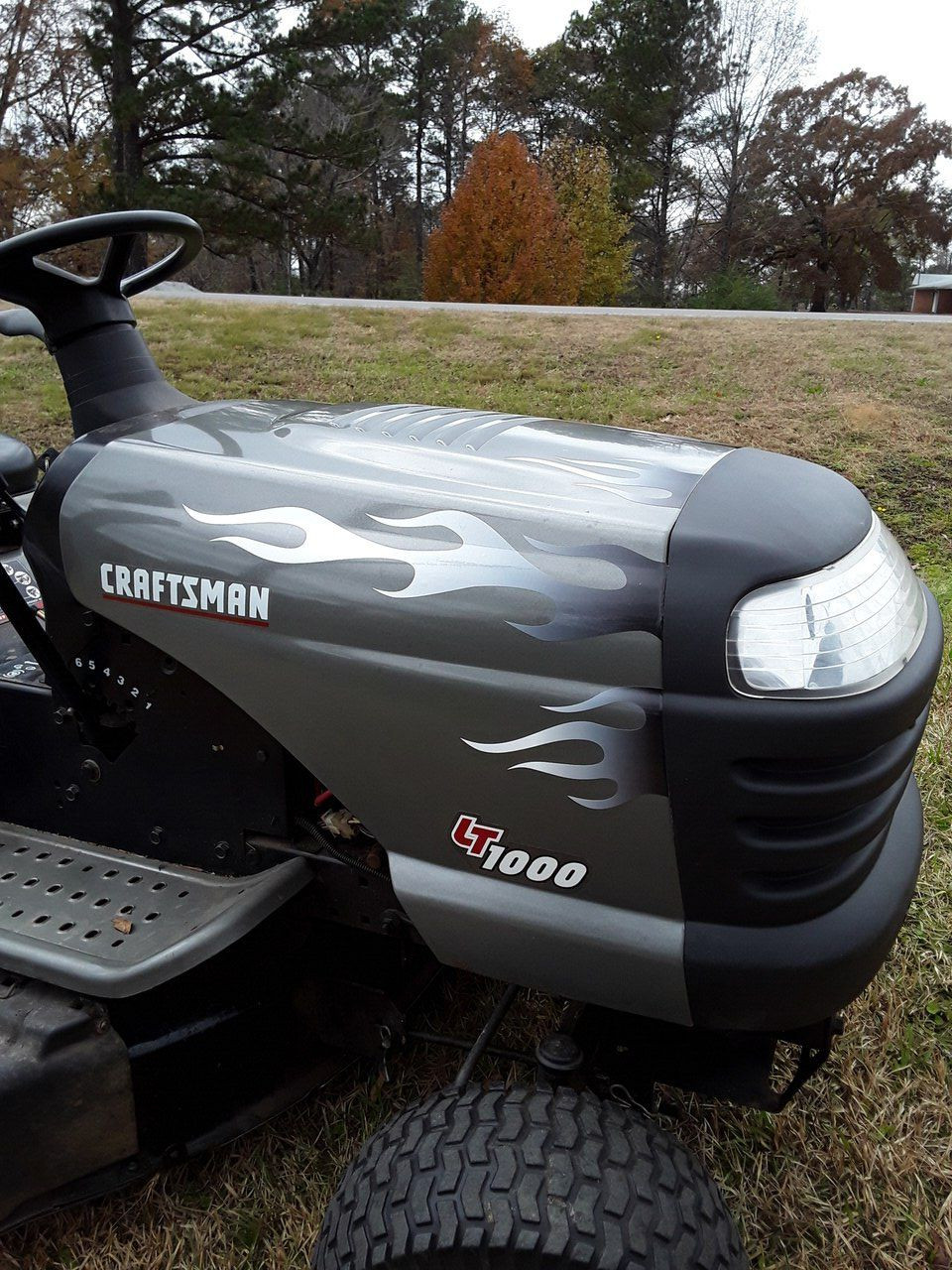 6pc old skool flame set airbrushed fade look Black to gray then white Lawn Mower decals 