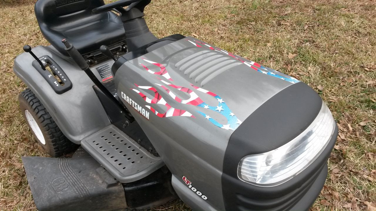 Stars and Stripes - Lawn Mower - Flame decals - 6pc Set