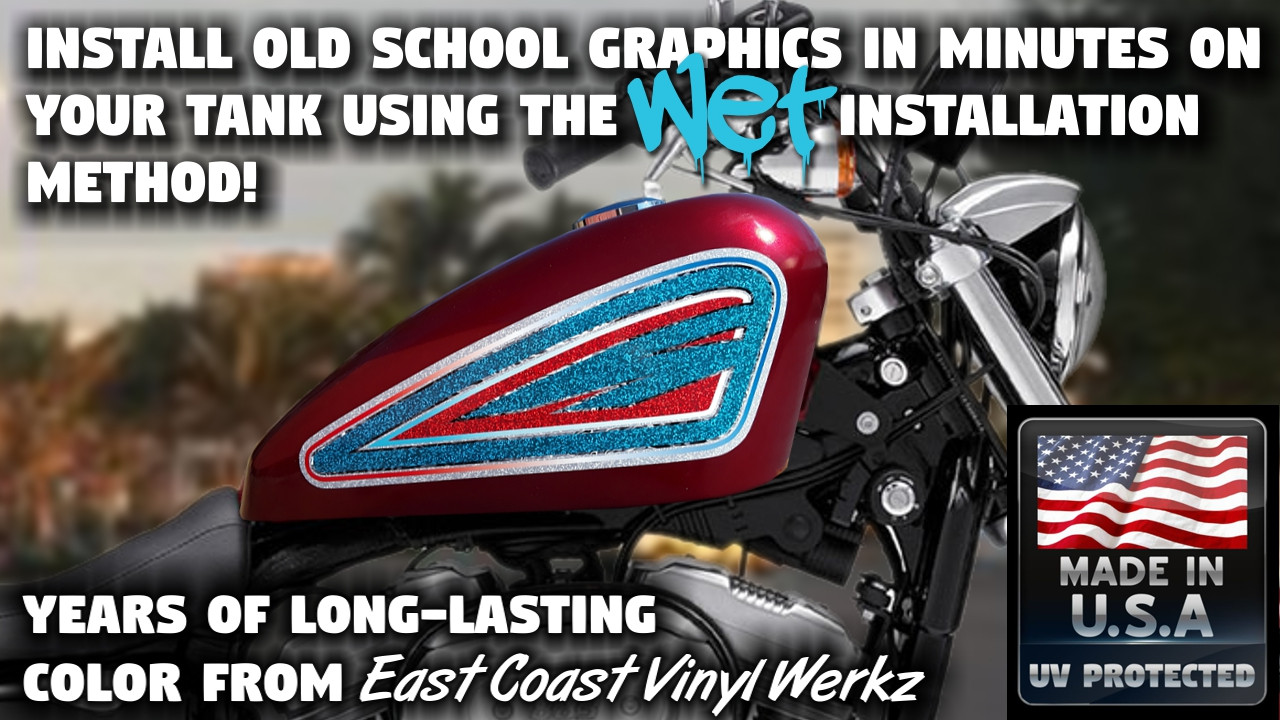 Old School | white blue red | 2 pc | Sportster tank panels