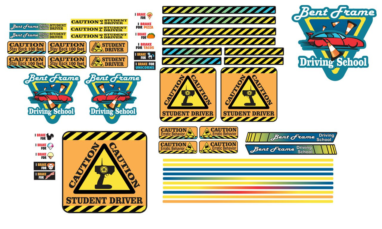 Funny - Driving School - Universal 1/10 1/8 scale decal set