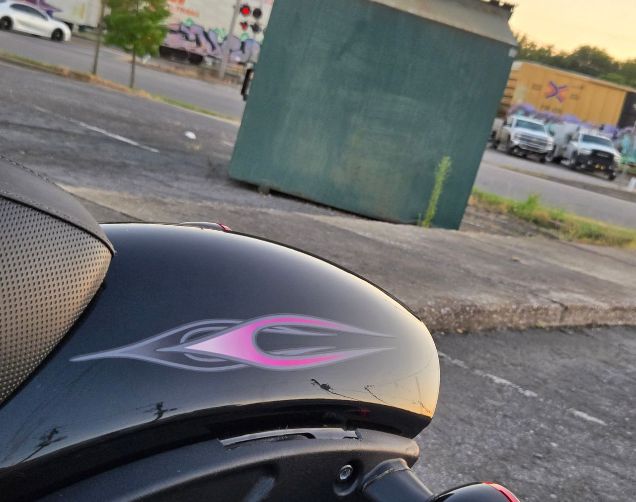 Old school layered No. 10, motorcycle flame vinyl decals, 10 pc set  pick from 8 color combos.