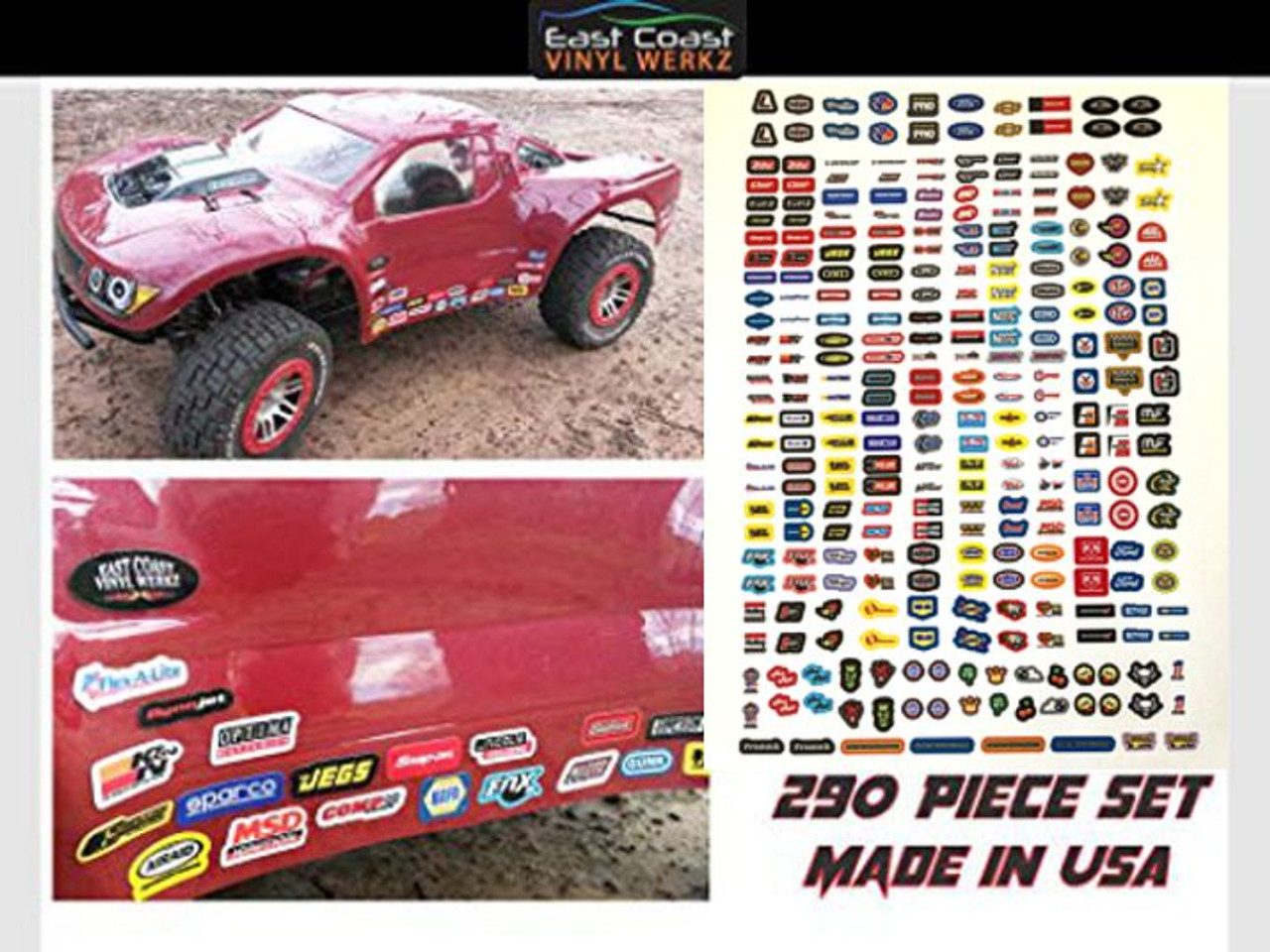 RC R/C car truck - Racing Sponsor decals stickers -290 pc set 