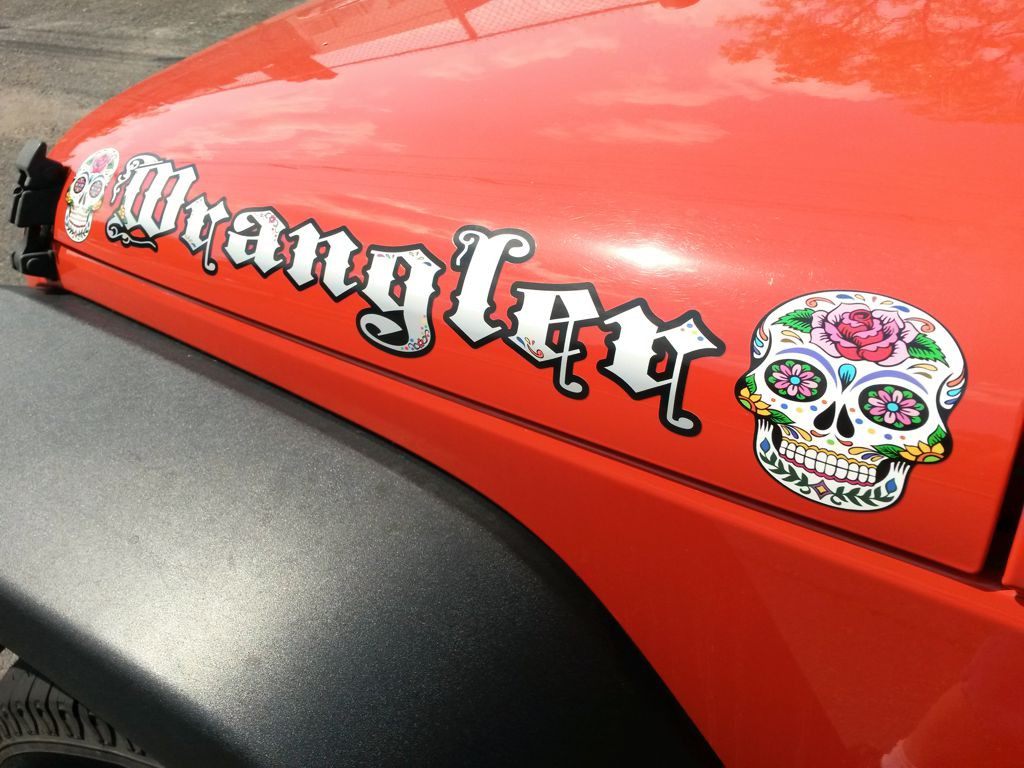 Jeep Wrangler Sugar Skulls hood decals 2pc. set