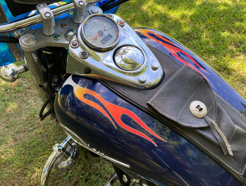 Custom Motorcycle flame decals on a Honda Shadow ACE