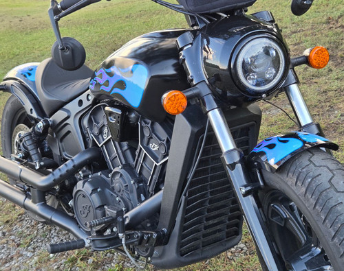 Old School / Hot Rod - Indian Scout No. 8 - Motorcycle Flame decals - Blue Sugar/Grape - 8pc set  Old School / Hot Rod - Indian Scout No. 8 - Motorcycle Flame decals - Blue Sugar/Grape - 8pc set
