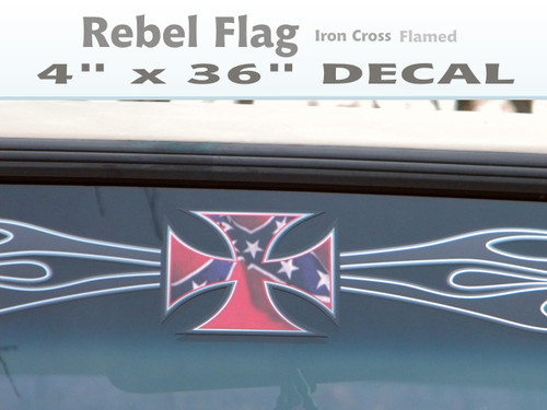 Flamed Iron Cross  -  Rebel Flag Edition