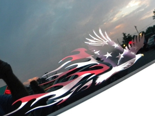 Flamed Eagle decals - American Flag version - 2pc set