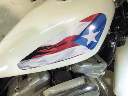 Puerto Rico flag decal on Harley Sportster