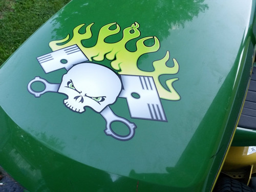 PistonHead -   Hood decal for riding mowers - Pick from 16 Colors