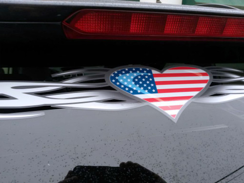 Tribal Heart  -  Windshield decal - American Flag edition