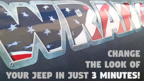 Jeep Wrangler American (riveted) Flag 2 piece set