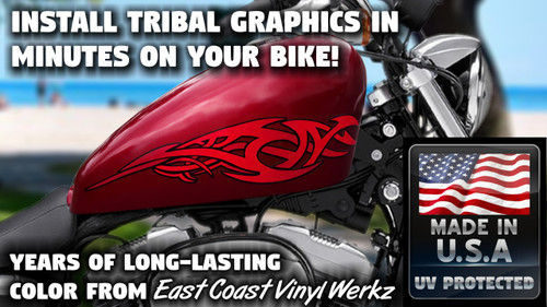 No. 2 Tribal - Tank decals - 2pc set  (Cherry red)