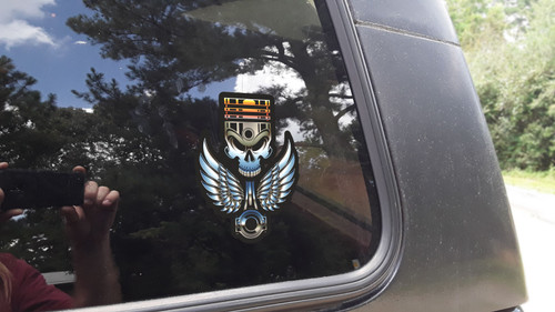 large decal shown 4 1/2" x 6"

shown on side window of a GMC