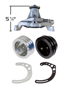 Chevy Small Block V Belt Pulley and Bracket Kits - Short Water Pump