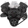 Black Serpentine System for Big Block Chevy - AC, Power Steering & Alternator with Electric Water Pump