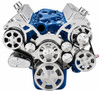 Polished Ford Small Block Serpentine Wraptor Kit AC, Power Steering and Alternator Configuration