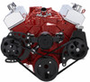 Black Chevy Small Block Serpentine Conversion - Power Steering with Electric Water Pump