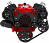 Small Block Chevy All Inclusive Wraptor Serpentine System w/ Electric Water Pump - Stealth Black