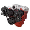 Black Diamond Chevy LS Engine Serpentine Kit - AC, Alternator & Power Steering with Electric Water Pump