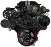 Stealth Black Chevy LSA Wraptor Serpentine System, Front, ALT Only