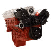 Black Chevy LS Engine Mid Mount Serpentine Kit - AC & Alternator