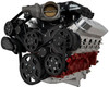 Black Diamond Chevy LS Edelbrock Supercharged Wraptor Serpentine System, Right, AC