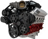 Stealth Black Chevy LS Edelbrock Supercharged Wraptor Serpentine System, Right, AC