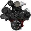Chevy LS Whipple Supercharged Wraptor Serpentine System, Black, Front, ACO