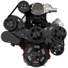 Chevy LS Whipple Supercharged Wraptor Serpentine System, Black, Front, AC