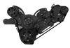 Stealth Black Big Block Chevy Wraptor Serpentine System, Procharger, Front, ALT Only