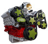 Chevy LS Mid-Mount Serpentine System, Black Diamond w/ Carbon Fiber, Green Fiber, Left, AC