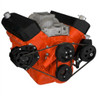 Stealth Black Big Block Chevy V-Belt System - Power Steering, Left
