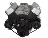 Stealth Black Chevy Big Block V-belt System - Power Steering, EWP, Front