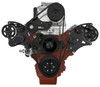 Chevy LS Wide Mount Weiand Supercharged Serpentine System, Black Diamond, Front, ALT Only