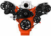 Chevy LS Wide Mount Serpentine System, Black Diamond, Front, PS