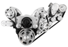 Big Block Chevy Wraptor Serpentine System, EWP, Procharger, Polished, Front, PS