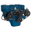 Stealth Black Ford 351C, 351M & 400 V-Belt System - Power Steering & Alternator with Electric Water Pump