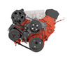 Stealth Black Chevy Small Block Serpentine Conversion, Front