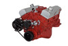 Stealth Black Chevy Small Block V-Belt System, Alternator Only, Right