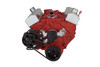 Stealth Black Chevy Small Block V-Belt System, Alternator Only, Front