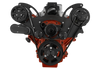 Stealth Black Chevy LS Mid-Mount Wraptor Serpentine System w/ EWP, Front, ACO