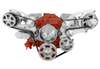 Small Block Chevy Wide Mount Wraptor, Front, AC