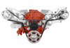 Small Block Chevy All Inclusive Wide Mount Wraptor Serpentine System - Electric Water Pump