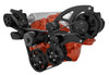 Stealth Black Small Block Chevy All Inclusive Wide Mount Wraptor Serpentine System - Electric Water Pump